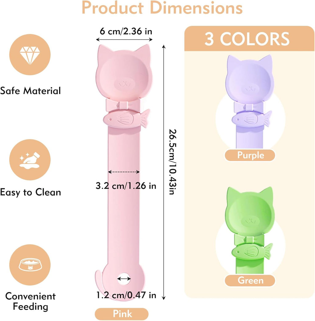 3-Pack Cat Treat Spoon Set – Lickable Treat & Wet Food Feeder for Cats and Small Pets