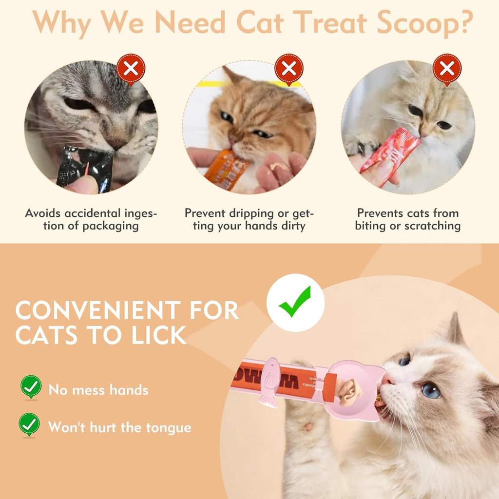 3-Pack Cat Treat Spoon Set – Lickable Treat & Wet Food Feeder for Cats and Small Pets